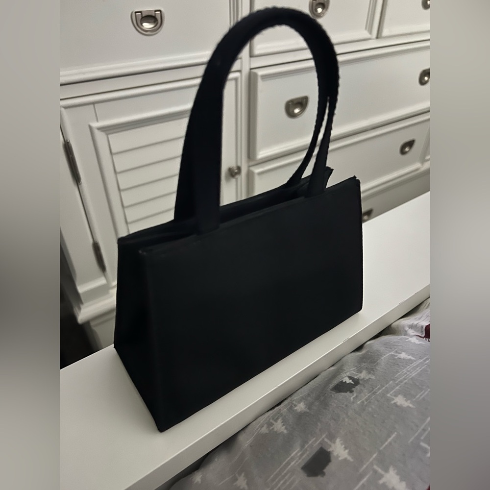 structured black mini tote